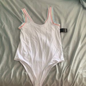 White & Rainbow Foxy Bodysuit